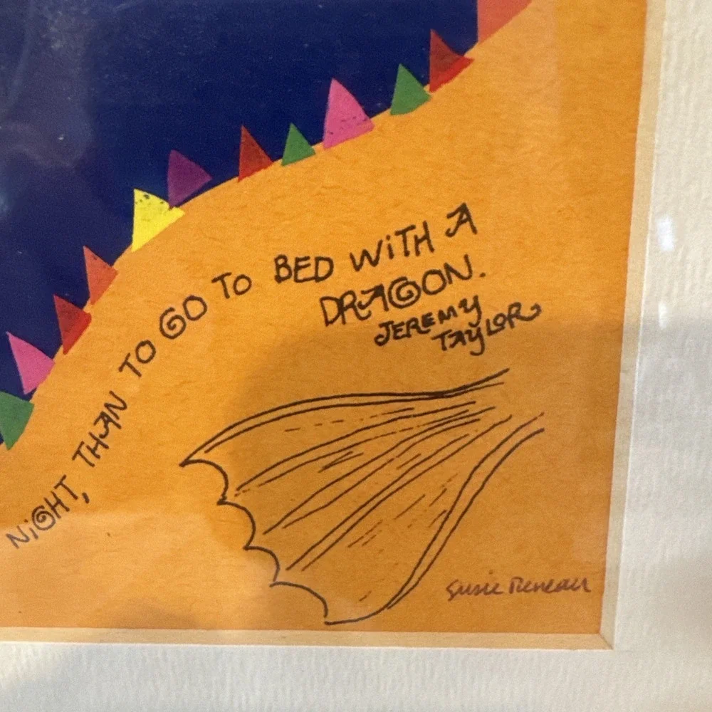 Framed Art Dragon Better To Stay Up All Night Than Go To Bed With A Dragon Sign